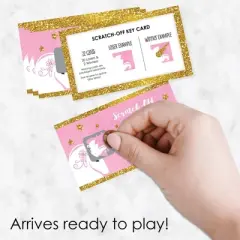 Big Dot of Happiness Rainbow Unicorn - Magical Unicorn Baby Shower or Birthday Party Game Scratch Off Cards - 22 Count