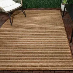Two-Tone Stripe Outdoor Rug Black - Smith & Hawken&trade;