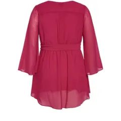Women's Plus Size Arya Top - sangria| CITY CHIC