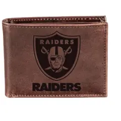 Evergreen Oakland Raiders Bi-Fold Wallet, Brown