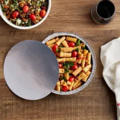 Juvale 25 Pack Round Aluminum Pan with Lids for Baking, Disposable Tin Foil Containers for Roasting, 9 Inches