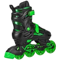 Roller Derby Green Wire Kids' Inline-Quad Combo Skates - Black/Green (2-12)