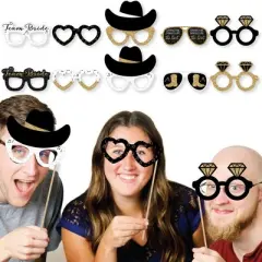 Big Dot of Happiness Nash Bash Glasses - Paper Card Stock Nashville Bachelorette Party Photo Booth Props Kit - 10 Count