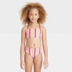 Girls' 3pc Summer Striped Swimwear Set - art class&trade;