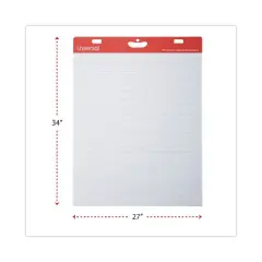 Universal Renewable Resource Sugarcane Based Easel Pads, Presentation Format (1" Rule), 27 x 34, White, 50 Sheets, 2/Carton