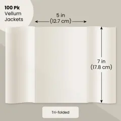 Bright Creations 100 Pack Vellum Jackets for 5x7 Invitations - Bulk Transparent Paper Envelope Liners for Wedding Cards