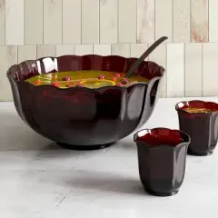 19.22oz Punch Bowl with Ladle Burgundy - Threshold&trade;