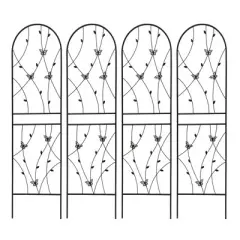 Gulches 2 Pack Metal Garden Trellis 71" x 19.7" Rustproof Trellis for Climbing Plants Outdoor Flower Support Butterfly Deco Black