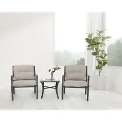 3pc Metal Conversation Set - Beige - Captiva Designs