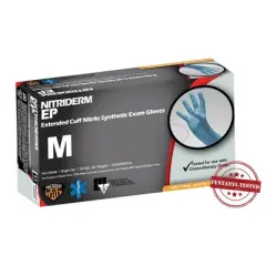 EP NitriDerm Nitrile Exam Glove Blue Fully Textured Medium