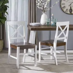 Set of 2 Roshan Farmhouse Acacia Dining Chair - Christopher Knight Home