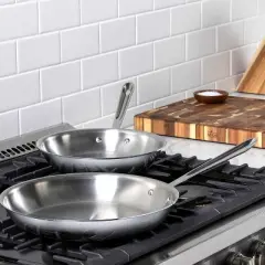 All-Clad D3 3-Ply Stainless Steel Fry Pan Set 2 Piece, 10, 12 Inch