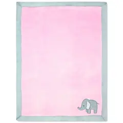 Wendy Bellissimo Elephant 2 Ply Plush Blanket - Pink
