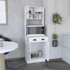 Kitchen Pantry 67" H, Microwave Storage Option