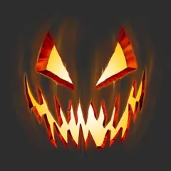 Women's Lost Gods Evil Pumpkin Face Scoop Neck