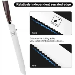 imarku Bread Knife, German High Carbon Stainless Steel Bread Slicing Knife, 10-Inch Serrated Edge Cake Knife, Bread Cutter for Homemade Crusty Bread