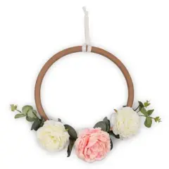 The Peanutshell Farmhouse Floral Ring Wall Decor 2pc