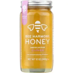 Bee Harmony American Raw Clover Honey - 6 pack, 12 oz