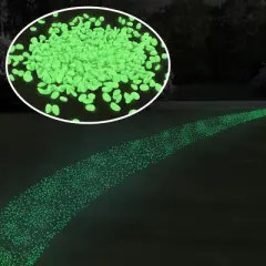 Nature Spring Glow in the Dark Solar Garden Stone Pebble Lights for Landscaping, Flower Beds, and Pathways - Green, 500-pc