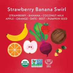 Once Upon a Farm Strawberry Banana Swirl Organic Dairy-Free Kids' Smoothie - 4oz Pouch