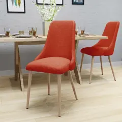 Set of 2 Sabina Mid Century Dining Chairs Muted Orange - Christopher Knight Home
