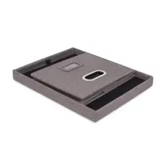 Internet's Best 4-Pack Collapsible File Storage Organizer with Lid - Grey