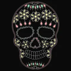 Junior's Lost Gods Halloween Sugar Skull Cowl Neck Sweatshirt