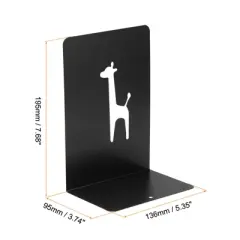 Unique Bargains Giraffe L-Shaped Metal Desk Organizer Bookend for Stationery Desktop Office Accessories