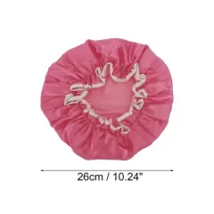 Unique Bargains Double Layer Solid Color Shower Cap Rose Red 1 Pc