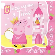 Treasures Gifted Princess Peppa Pig Napkins - Princess Peppa Pig Party Supplies - 16 Pack