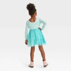 Toddler Girls' Unicorn Long Sleeve Dress - Cat & Jack&trade; Aqua Blue