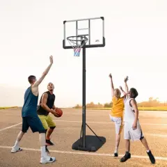 DSVIMOY Basketball Hoop with Adjustable Height, Outdoor Basketball Stand, Portable Basketball Stand, Black, 28"*20"*92.4"