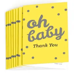 Big Dot of Happiness Hello Little One - Yellow and Gray - Neutral Baby Shower Thank You Cards (8 count)