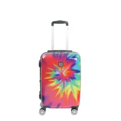 FUL Tie-dye Swirl 20 Inch Expandable Spinner Rolling Luggage Suitcase, ABS Hard Case, Upright, Tie-dye