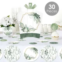 Big Dot of Happiness Boho Botanical - Greenery Party Decor and Confetti - Terrific Table Centerpiece Kit - Set of 30