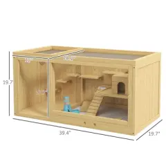Akoasm Openable Multi-Layer Hamster & Gerbil Cage with Pull-out Tray, Seesaws, Water Bottle, Ladder For Small Animals