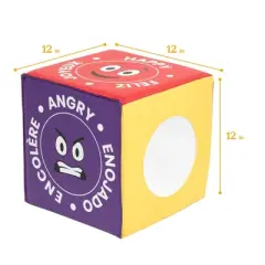 ECR4Kids SoftZone Trilingual Emotion Cube with Mirror, Social/Emotional Learning Toy