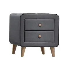 20" Valda Nightstand Light Gray Fabric - Acme Furniture