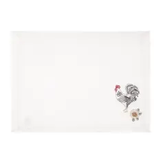 C&F Home Parisian Rooster Embroidered Cotton Placemats Set of 6, 13" x 19"
