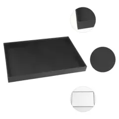 Unique Bargains 4 Pack PU Leather Jewelry Organizer Trays with Removable Dividers for Drawers Black