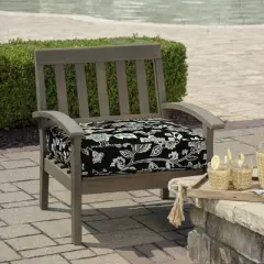 24" x 24" ProFoam Outdoor Deep Seat Bottom Cushion - Ashland Jacobean Black - Arden Selections