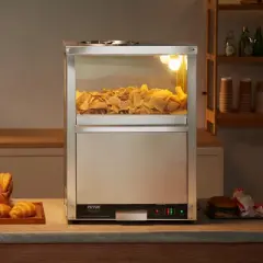 VEVOR Commercial Nacho Chip Warmer, 84.5QT Chip Warmer Machine with Heating Base and Warming Light, Nacho Machine with Deflection Board