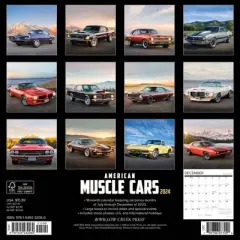 Willow Creek Press 2024 Wall Calendar 12"x12" American Muscle Cars