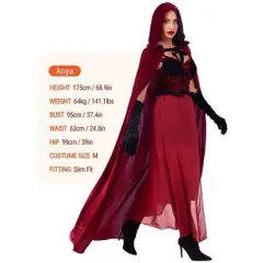 SYNCFUN Women Dark Red Riding Hood Halloween Costume Women Little Devil Costume for Halloween Costume Party