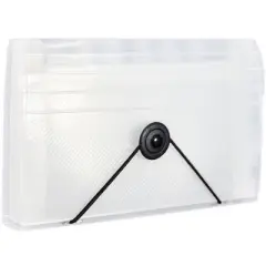 JAM Paper 4 1/4" x 6 3/4" 13 Pocket Plastic Expanding File - Coupon Size - Clear: Coupon Organizer, File Holder