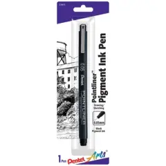 Pentel Arts Pointliner Pen, 0.05mm, Black Pigment Ink, Pack of 6