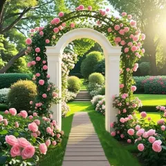 Costway 8 FT Outdoor Pathway with HDPE Frame Non-slip Surface Metal Wire Connection