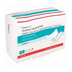 Wings Quilted Plus with BreatheEasy Technology Adult Incontinence Brief M Heavy Absorbency 66133, 12 Ct