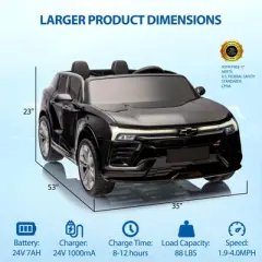 24V Kids Ride On Car, 2-Seater SUV Licensed Chevrolet Blazer Electric Car w/Parent Remote Control