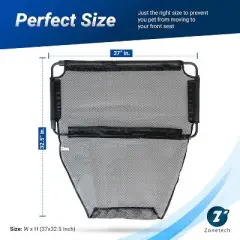 Zone Tech Car Dog Mesh Pet Barrier - Premium Quality Super Safe Universal Large Padded Steel with Full Mesh Cover Fit for Cars, Trucks and SUV&rsquo;s